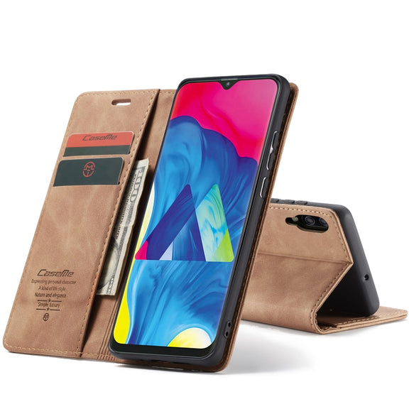 CaseMe-013 Multifunctional Horizontal Flip Leather Case with Card Slot & Holder for Galaxy M10 / A10 (Brown)