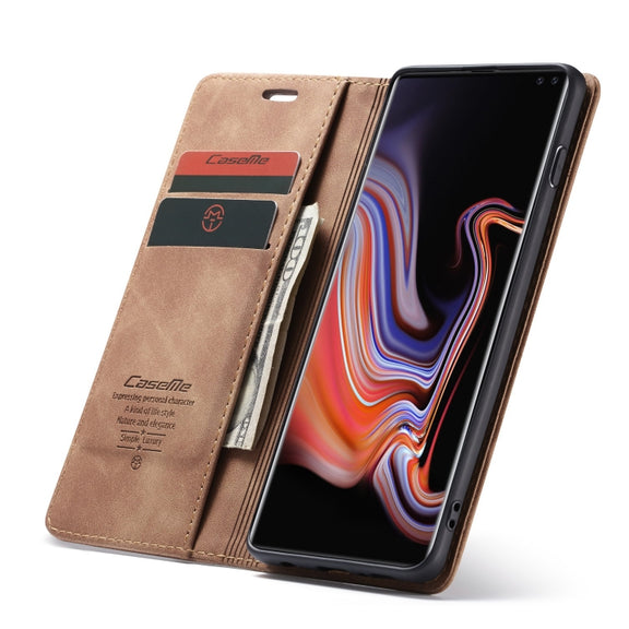CaseMe-013  Multifunctional Horizontal Flip Leather Case with Card Slot & Holder for Galaxy S10 5G(Brown)