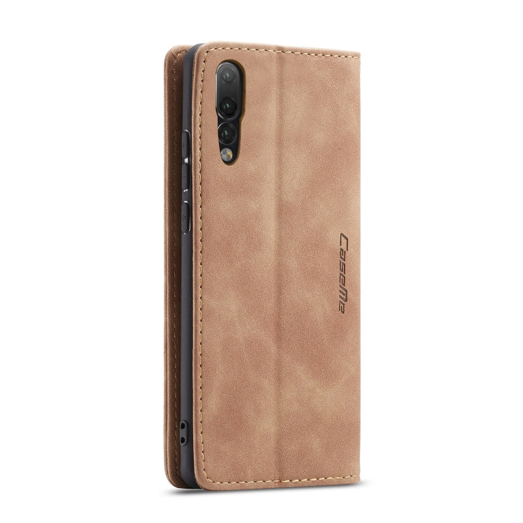 CaseMe-013  Multifunctional Horizontal Flip Leather Case with Card Slot & Holder for Huawei P20(Brown)