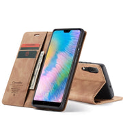 CaseMe-013  Multifunctional Horizontal Flip Leather Case with Card Slot & Holder for Huawei P20(Brown)