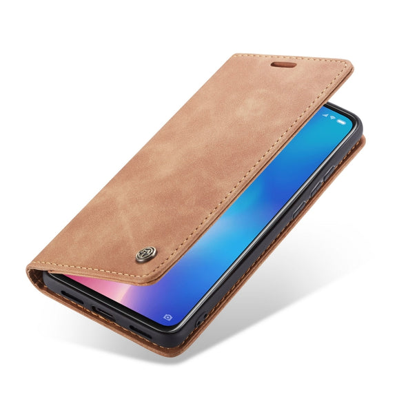 CaseMe-013  Multifunctional Horizontal Flip Leather Case with Card Slot & Holder for Xiaomi 9(Brown)