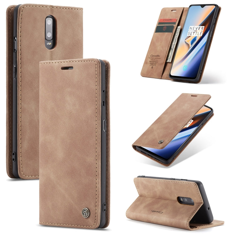 CaseMe-013 Multifunctional Horizontal Flip Leather Case with Card Slot & Holder for OnePlus 7(Brown) - free shipping - PMC Jewellery - Order now!