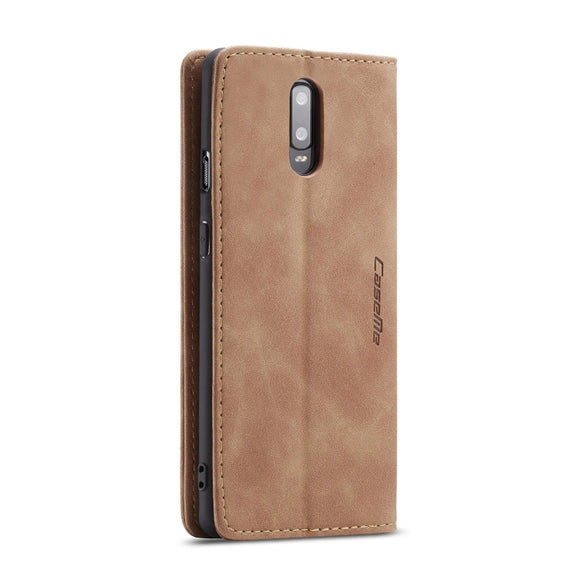 CaseMe-013 Multifunctional Horizontal Flip Leather Case with Card Slot & Holder for OnePlus 7(Brown)