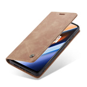 CaseMe-013 Multifunctional Horizontal Flip Leather Case with Card Slot & Holder for OnePlus 7(Brown)
