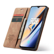 CaseMe-013 Multifunctional Horizontal Flip Leather Case with Card Slot & Holder for OnePlus 7(Brown)