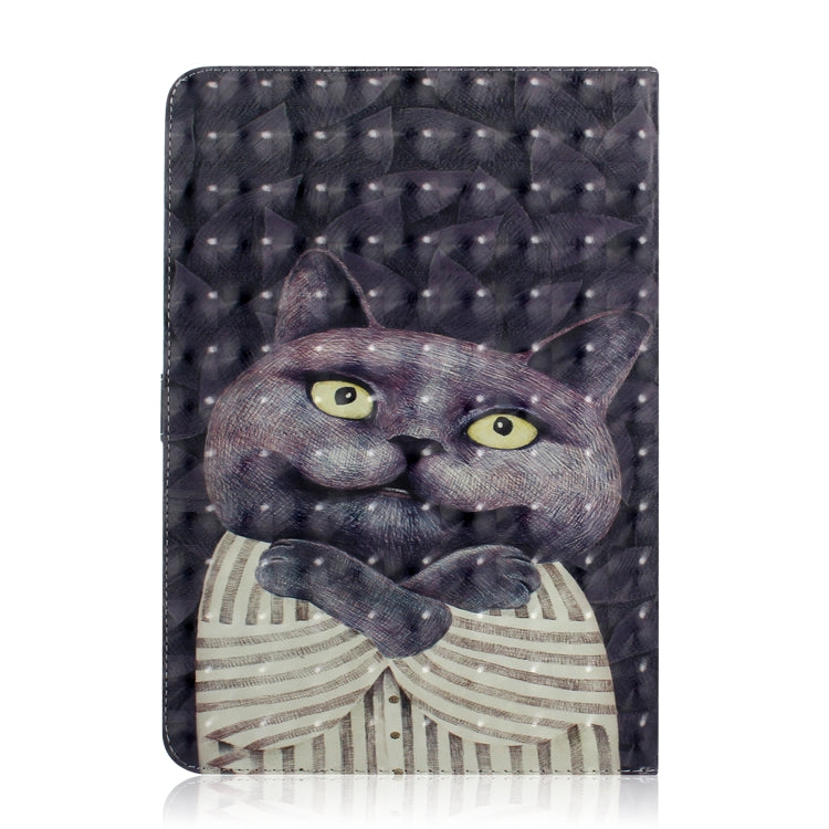 3D Colored Drawing Universal Horizontal Flip Leather Case, with Holder & Card Slot & Wallet for 10 inch Tablet PC(Embrace Cat) - 10 - 11 inch by PMC Jewellery | Online Shopping South Africa | PMC Jewellery | Buy Now Pay Later Mobicred