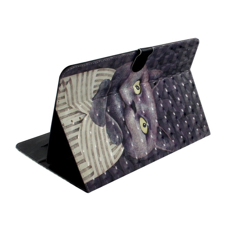 3D Colored Drawing Universal Horizontal Flip Leather Case, with Holder & Card Slot & Wallet for 10 inch Tablet PC(Embrace Cat) - 10 - 11 inch by PMC Jewellery | Online Shopping South Africa | PMC Jewellery | Buy Now Pay Later Mobicred