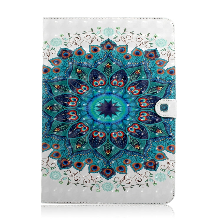 3D Colored Drawing Universal Horizontal Flip Leather Case, with Holder & Card Slot & Wallet for 10 inch Tablet PC(Peacock Wreath) - 10 - 11 inch by PMC TechLife | Online Shopping South Africa | PMC TechLife | Buy Now Pay Later Mobicred
