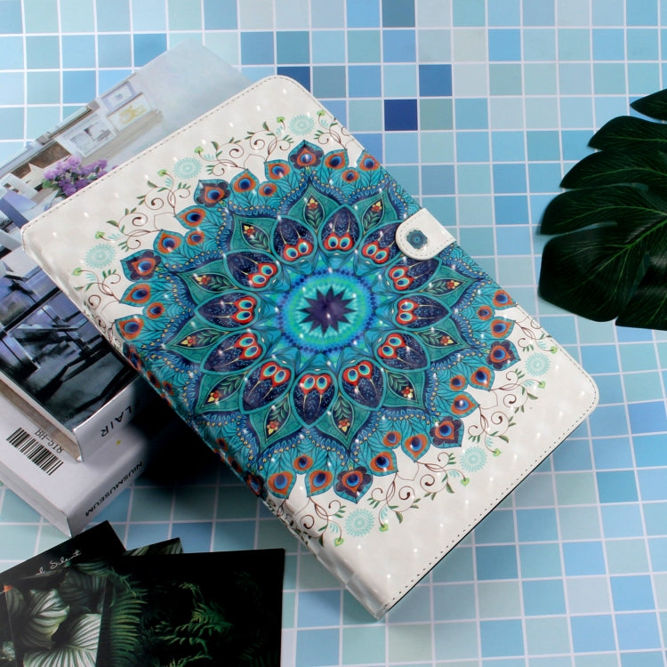 3D Colored Drawing Universal Horizontal Flip Leather Case, with Holder & Card Slot & Wallet for 10 inch Tablet PC(Peacock Wreath) - 10 - 11 inch by PMC Jewellery | Online Shopping South Africa | PMC Jewellery | Buy Now Pay Later Mobicred