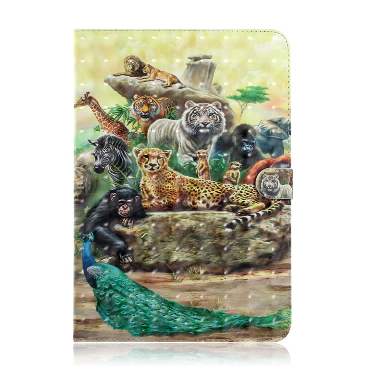 3D Colored Drawing Universal Horizontal Flip Leather Case, with Holder & Card Slot & Wallet for 10 inch Tablet PC(Zoo) - 10 - 11 inch by PMC Jewellery | Online Shopping South Africa | PMC Jewellery | Buy Now Pay Later Mobicred