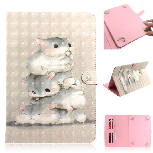 3D Colored Drawing Universal Horizontal Flip Leather Case, with Holder & Card Slot & Wallet for 10 inch Tablet PC(Squirrels) - 10 - 11 inch by PMC Jewellery | Online Shopping South Africa | PMC Jewellery | Buy Now Pay Later Mobicred