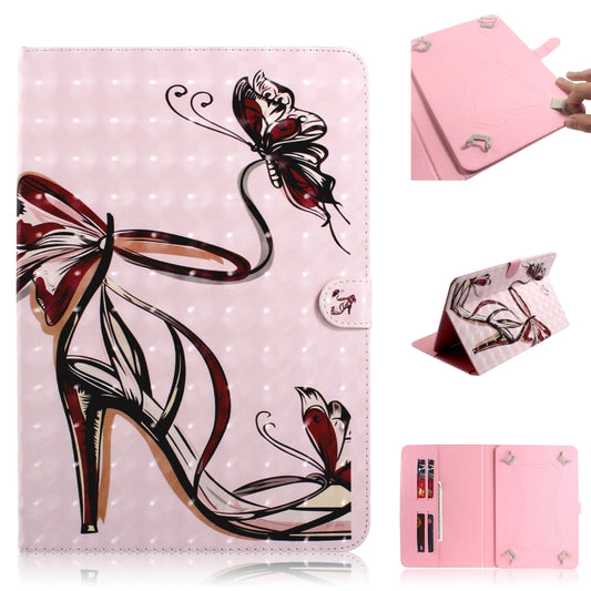 3D Colored Drawing Universal Horizontal Flip Leather Case, with Holder & Card Slot & Wallet for 10 inch Tablet PC(High-heeled) - 10 - 11 inch by PMC Jewellery | Online Shopping South Africa | PMC Jewellery | Buy Now Pay Later Mobicred