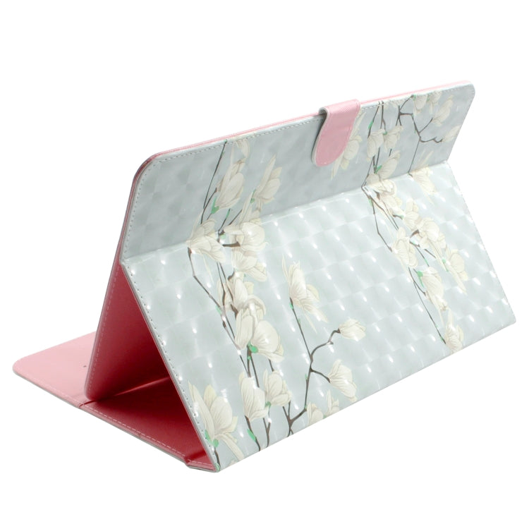 3D Colored Drawing Universal Horizontal Flip Leather Case, with Holder & Card Slot & Wallet for 10 inch Tablet PC(Magnolia) - free shipping - PMC Jewellery - Order now!
