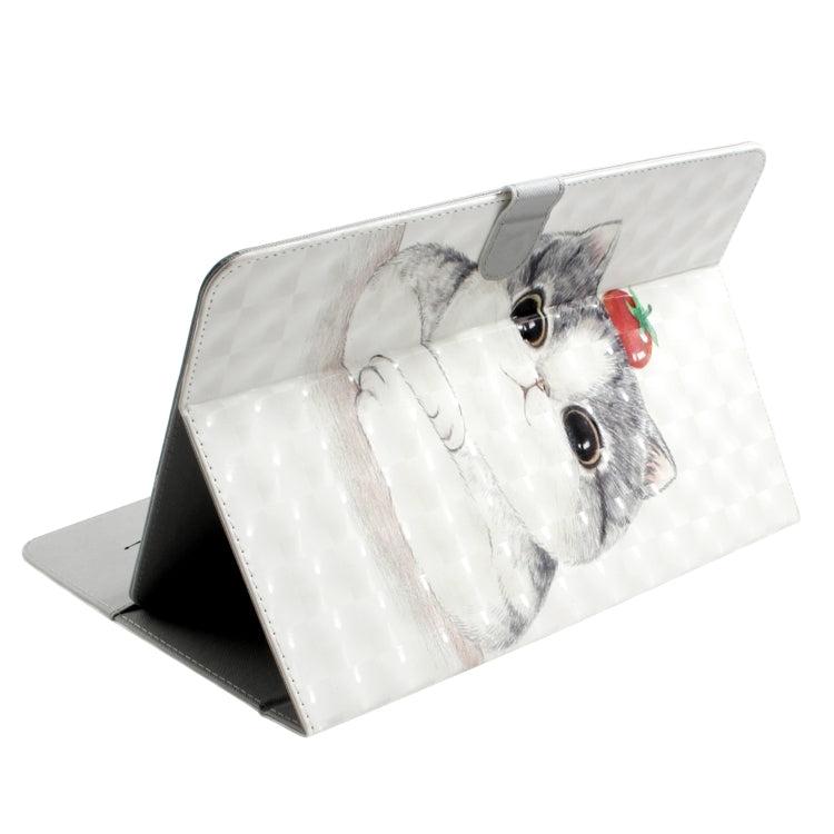 3D Colored Drawing Universal Horizontal Flip Leather Case, with Holder & Card Slot & Wallet for 10 inch Tablet PC(Cute Cat) - 10 - 11 inch by PMC Jewellery | Online Shopping South Africa | PMC Jewellery | Buy Now Pay Later Mobicred