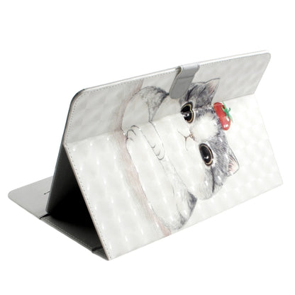 3D Colored Drawing Universal Horizontal Flip Leather Case, with Holder & Card Slot & Wallet for 10 inch Tablet PC(Cute Cat) - 10 - 11 inch by PMC Jewellery | Online Shopping South Africa | PMC Jewellery | Buy Now Pay Later Mobicred