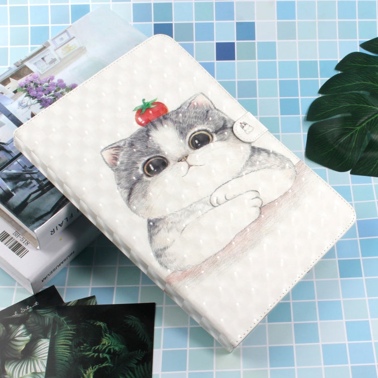 3D Colored Drawing Universal Horizontal Flip Leather Case, with Holder & Card Slot & Wallet for 10 inch Tablet PC(Cute Cat) - 10 - 11 inch by PMC Jewellery | Online Shopping South Africa | PMC Jewellery | Buy Now Pay Later Mobicred