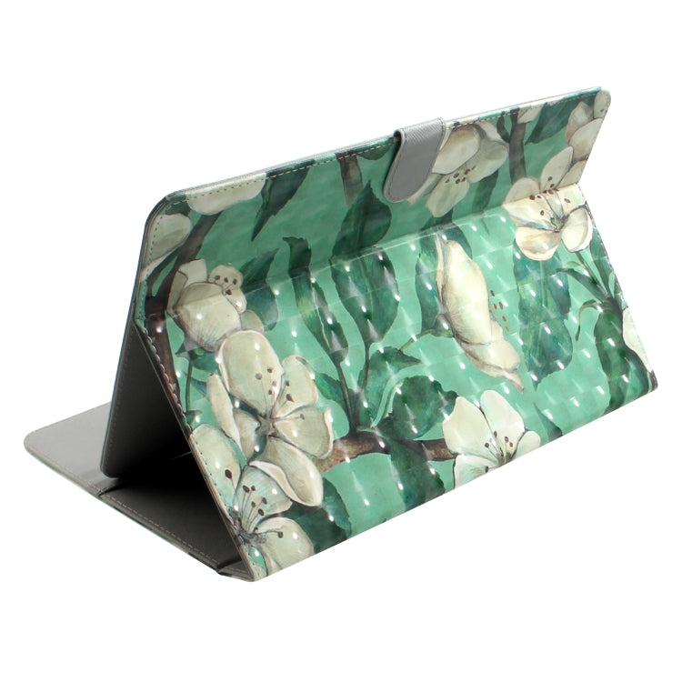 3D Colored Drawing Universal Horizontal Flip Leather Case, with Holder & Card Slot & Wallet for 10 inch Tablet PC(Watercolor Flower) - 10 - 11 inch by PMC Jewellery | Online Shopping South Africa | PMC Jewellery | Buy Now Pay Later Mobicred