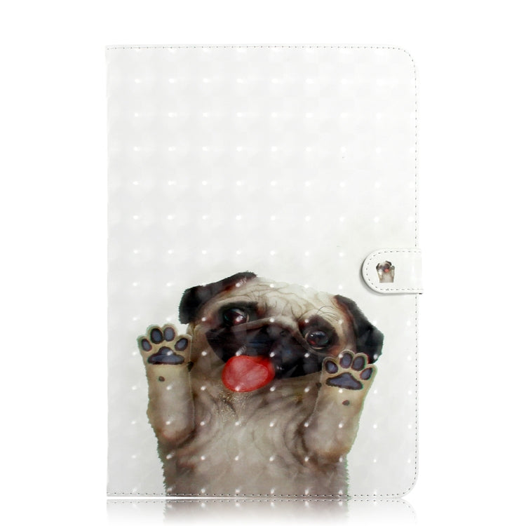 3D Colored Drawing Universal Horizontal Flip Leather Case, with Holder & Card Slot & Wallet for 10 inch Tablet PC(Pug) - 10 - 11 inch by PMC Jewellery | Online Shopping South Africa | PMC Jewellery | Buy Now Pay Later Mobicred