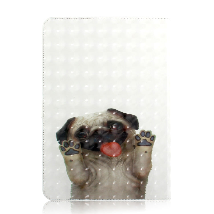 3D Colored Drawing Universal Horizontal Flip Leather Case, with Holder & Card Slot & Wallet for 10 inch Tablet PC(Pug) - 10 - 11 inch by PMC Jewellery | Online Shopping South Africa | PMC Jewellery | Buy Now Pay Later Mobicred