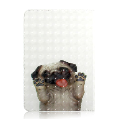 3D Colored Drawing Universal Horizontal Flip Leather Case, with Holder & Card Slot & Wallet for 10 inch Tablet PC(Pug) - 10 - 11 inch by PMC Jewellery | Online Shopping South Africa | PMC Jewellery | Buy Now Pay Later Mobicred
