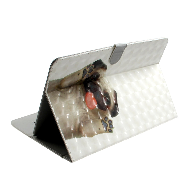 3D Colored Drawing Universal Horizontal Flip Leather Case, with Holder & Card Slot & Wallet for 10 inch Tablet PC(Pug) - 10 - 11 inch by PMC Jewellery | Online Shopping South Africa | PMC Jewellery | Buy Now Pay Later Mobicred