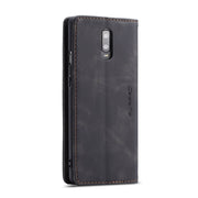 CaseMe-013 Multi-functional Retro Frosted Horizontal Flip Leather Case with Card Slot & Holder & Wallet For OnePlus 7(Black)
