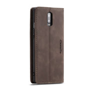 CaseMe-013 Multi-functional Retro Frosted Horizontal Flip Leather Case with Card Slot & Holder & Wallet For OnePlus 7(Coffee)