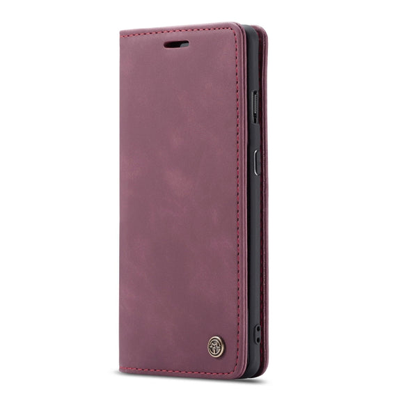 CaseMe-013 Multi-functional Retro Frosted Horizontal Flip Leather Case with Card Slot & Holder & Wallet For OnePlus 7(Wine Red)