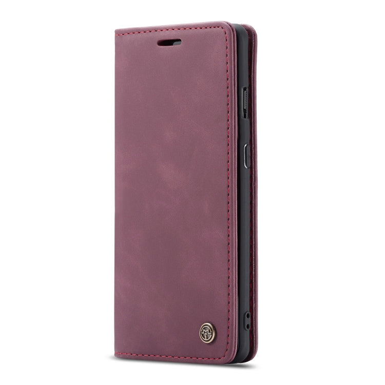 CaseMe-013 Multi-functional Retro Frosted Horizontal Flip Leather Case with Card Slot & Holder & Wallet For OnePlus 7(Wine Red)