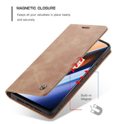 CaseMe-013 Multi-functional Retro Frosted Horizontal Flip Leather Case with Card Slot & Holder & Wallet For OnePlus 7(Brown)