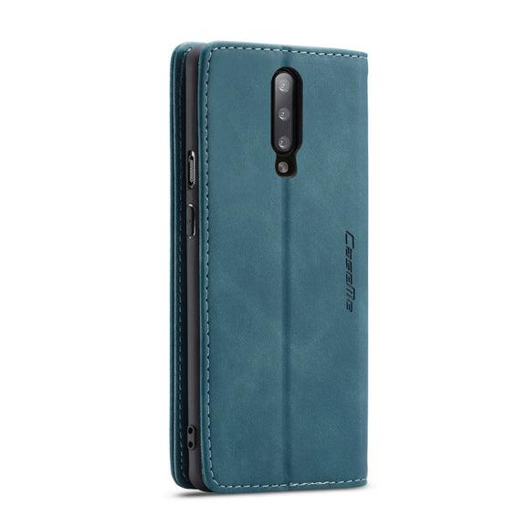 CaseMe-013 Multi-functional Retro Frosted Horizontal Flip Leather Case with Card Slot & Holder & Wallet For OnePlus 7 Pro(Blue)