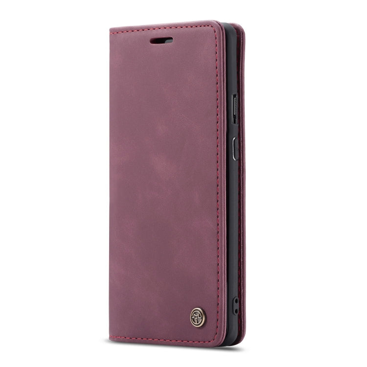CaseMe-013 Multi-functional Retro Frosted Horizontal Flip Leather Case with Card Slot & Holder & Wallet For OnePlus 7 Pro(Wine Red)