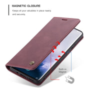 CaseMe-013 Multi-functional Retro Frosted Horizontal Flip Leather Case with Card Slot & Holder & Wallet For OnePlus 7 Pro(Wine Red)