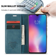 CaseMe-013 Multi-functional Retro Frosted Horizontal Flip Leather Case with Card Slot & Holder & Wallet For Xiaomi Mi 9(Blue)