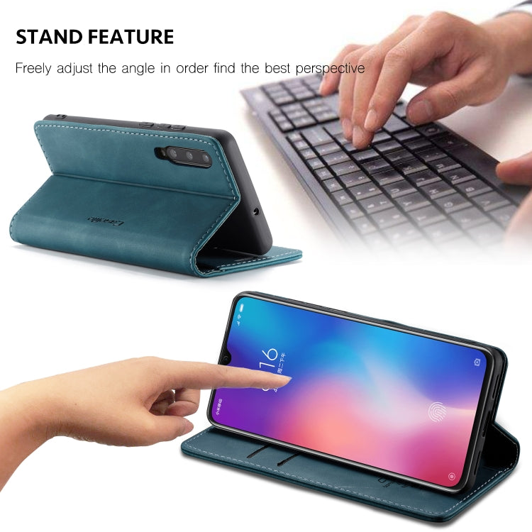 CaseMe-013 Multi-functional Retro Frosted Horizontal Flip Leather Case with Card Slot & Holder & Wallet For Xiaomi Mi 9(Blue)