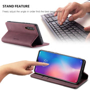 CaseMe-013 Multi-functional Retro Frosted Horizontal Flip Leather Case with Card Slot & Holder & Wallet For Xiaomi Mi 9(Wine Red)