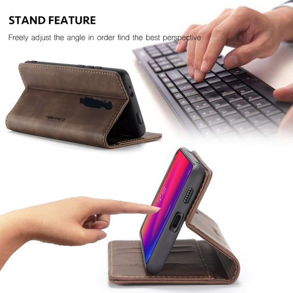 CaseMe-013 Multi-functional Retro Frosted Horizontal Flip Leather Case with Card Slot & Holder & Wallet For Xiaomi Mi 9T Pro / Redmi K20 Pro / Xiaomi Mi 9T / Redmi K20(Coffee)