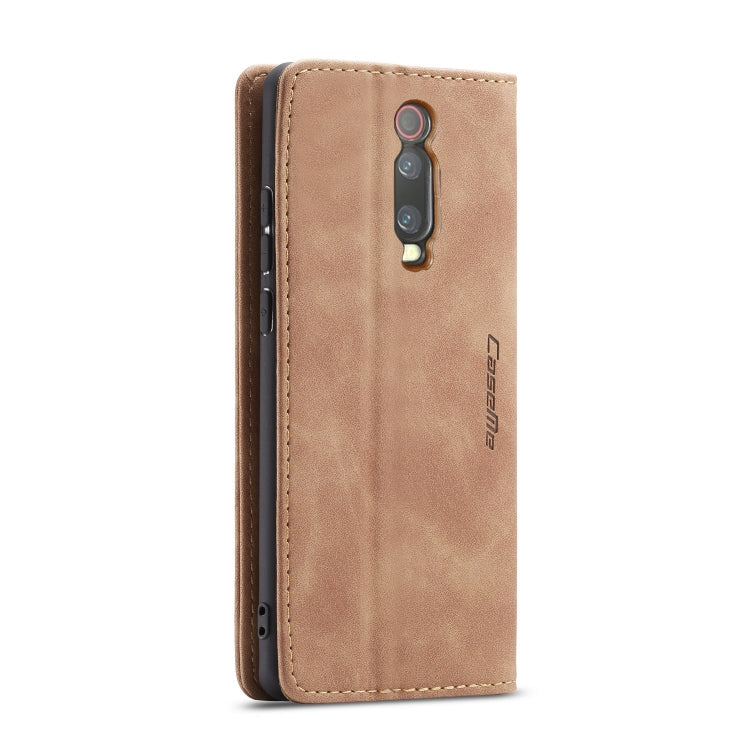 CaseMe-013 Multi-functional Retro Frosted Horizontal Flip Leather Case with Card Slot & Holder & Wallet For Xiaomi Mi 9T Pro / Redmi K20 Pro / Xiaomi Mi 9T / Redmi K20(Brown)