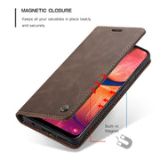CaseMe-013 Multi-functional Retro Frosted Horizontal Flip Leather Case with Card Slot & Holder & Wallet For Galaxy A20e(Coffee)