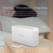 ORICO Honeycomb Series WS200RU3 SATA 3.5 inch USB 3.0 Dual Bays Aluminum Alloy HDD / SSD Enclosure with Raid, The Maximum Support Capacity: 20TB