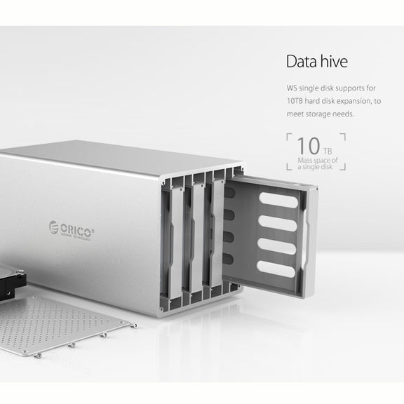 ORICO Honeycomb Series WS200RU3 SATA 3.5 inch USB 3.0 Dual Bays Aluminum Alloy HDD / SSD Enclosure with Raid, The Maximum Support Capacity: 20TB