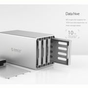 ORICO Honeycomb Series WS400C3 SATA 3.5 inch USB-C / Type-C 4 Bays Aluminum Alloy HDD / SSD Enclosure, The Maximum Support Capacity: 40TB