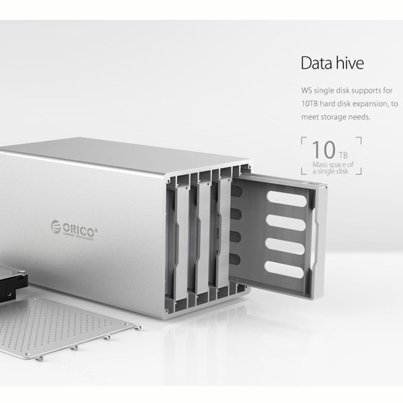 ORICO Honeycomb Series WS400C3 SATA 3.5 inch USB-C / Type-C 4 Bays Aluminum Alloy HDD / SSD Enclosure, The Maximum Support Capacity: 40TB