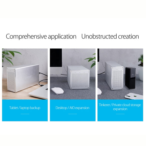 ORICO Honeycomb Series WS400C3 SATA 3.5 inch USB-C / Type-C 4 Bays Aluminum Alloy HDD / SSD Enclosure, The Maximum Support Capacity: 40TB