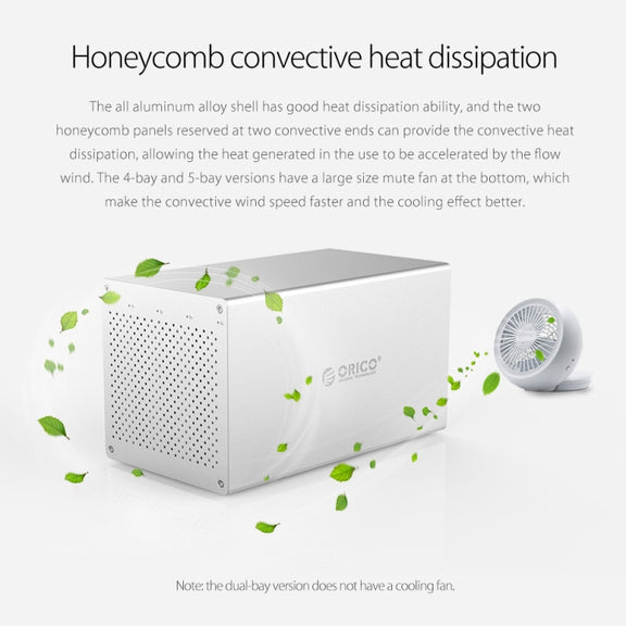 ORICO Honeycomb Series WS400C3 SATA 3.5 inch USB-C / Type-C 4 Bays Aluminum Alloy HDD / SSD Enclosure, The Maximum Support Capacity: 40TB