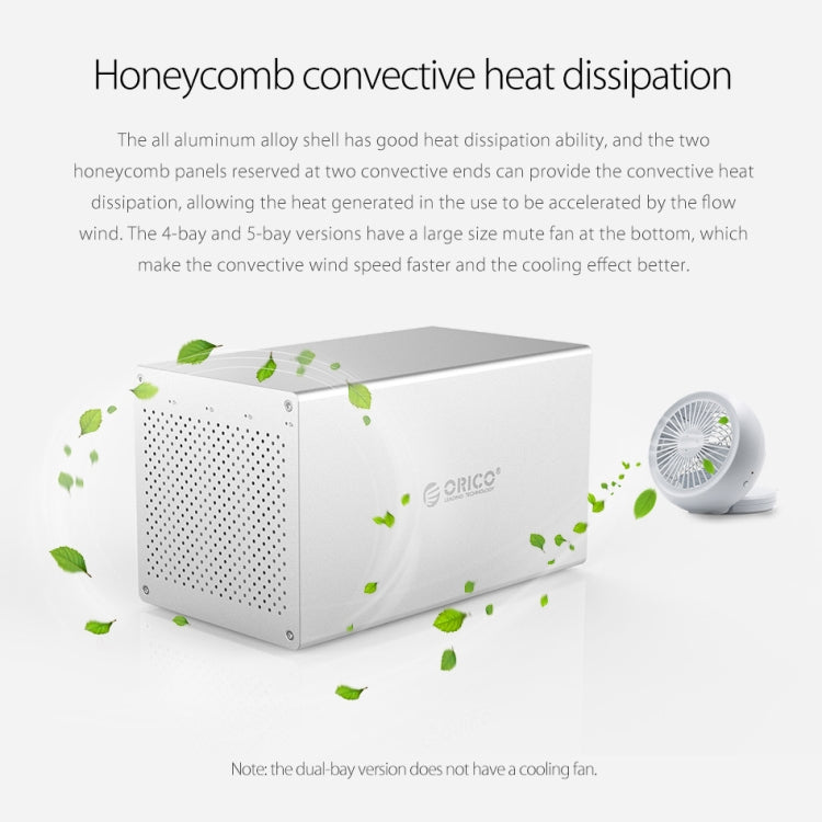 ORICO Honeycomb Series WS400C3 SATA 3.5 inch USB-C / Type-C 4 Bays Aluminum Alloy HDD / SSD Enclosure, The Maximum Support Capacity: 40TB