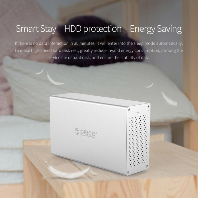 ORICO Honeycomb Series WS400C3 SATA 3.5 inch USB-C / Type-C 4 Bays Aluminum Alloy HDD / SSD Enclosure, The Maximum Support Capacity: 40TB