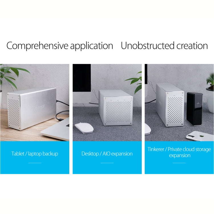 ORICO Honeycomb Series WS400RC3 SATA 3.5 inch USB-C / Type-C 4 Bays Aluminum Alloy HDD / SSD Enclosure with Raid, The Maximum Support Capacity: 40TB - HDD Enclosure by ORICO | Online Shopping South Africa | PMC Jewellery | Buy Now Pay Later Mobicred