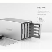 ORICO Honeycomb Series WS400RU3 SATA 3.5 inch USB 3.0 4 Bays Aluminum Alloy HDD / SSD Enclosure with Raid, The Maximum Support Capacity: 40TB