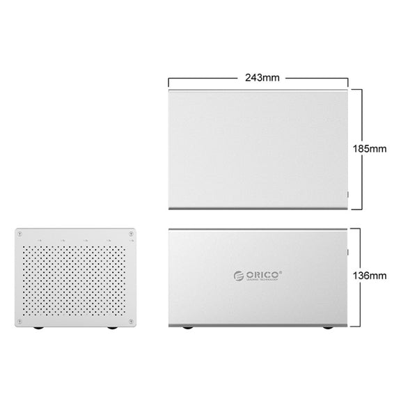 ORICO Honeycomb Series WS500RU3 SATA 3.5 inch USB 3.0 5 Bays Aluminum Alloy HDD / SSD Enclosure with Raid, The Maximum Support Capacity: 50TB